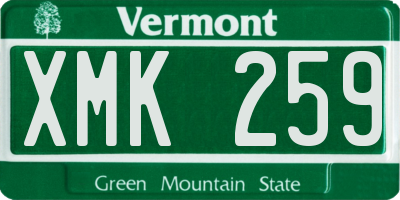 VT license plate XMK259