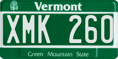 VT license plate XMK260