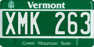 VT license plate XMK263