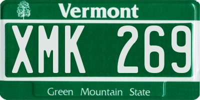 VT license plate XMK269