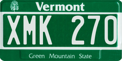 VT license plate XMK270