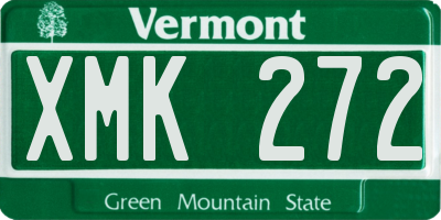 VT license plate XMK272