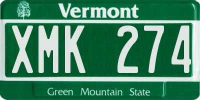 VT license plate XMK274