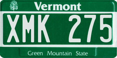 VT license plate XMK275
