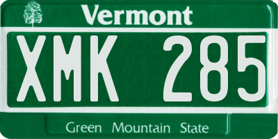 VT license plate XMK285