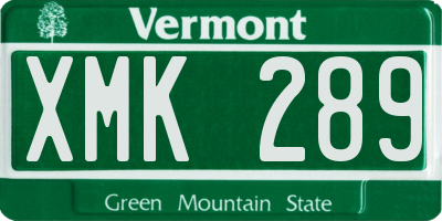 VT license plate XMK289