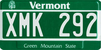 VT license plate XMK292