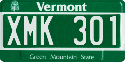 VT license plate XMK301