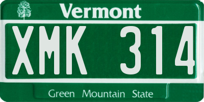 VT license plate XMK314