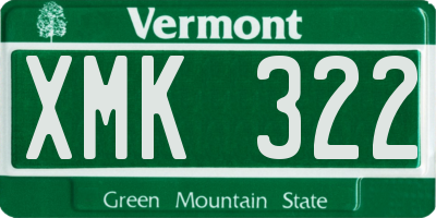 VT license plate XMK322