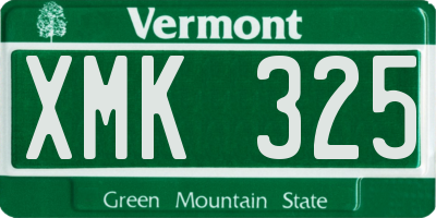 VT license plate XMK325