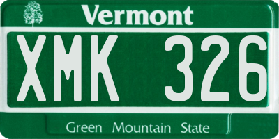 VT license plate XMK326