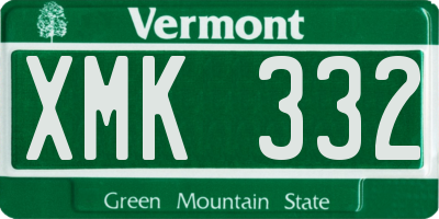 VT license plate XMK332