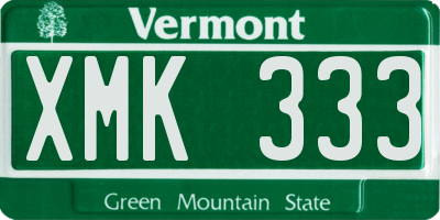VT license plate XMK333