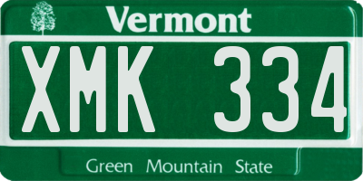 VT license plate XMK334