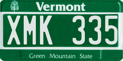 VT license plate XMK335