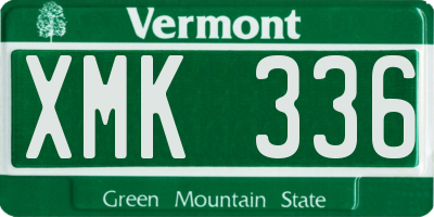 VT license plate XMK336