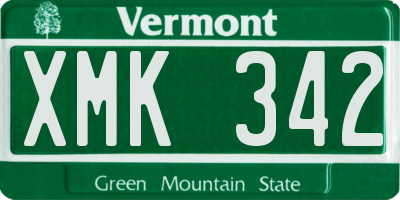 VT license plate XMK342