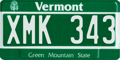 VT license plate XMK343