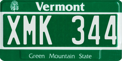 VT license plate XMK344