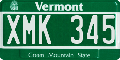 VT license plate XMK345
