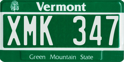 VT license plate XMK347