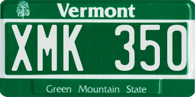 VT license plate XMK350