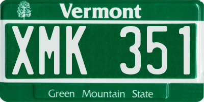 VT license plate XMK351
