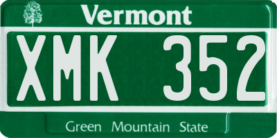 VT license plate XMK352
