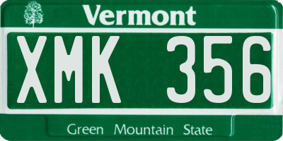 VT license plate XMK356