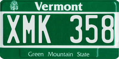 VT license plate XMK358
