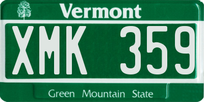 VT license plate XMK359