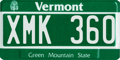 VT license plate XMK360