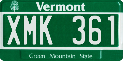 VT license plate XMK361