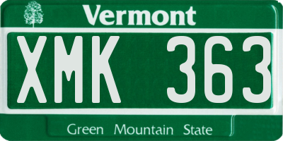 VT license plate XMK363
