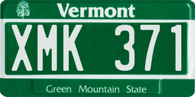 VT license plate XMK371