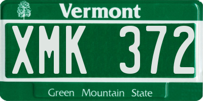 VT license plate XMK372
