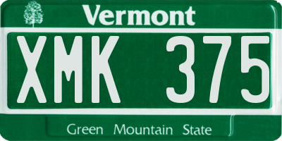 VT license plate XMK375