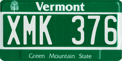VT license plate XMK376