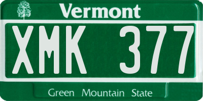 VT license plate XMK377