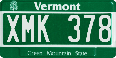 VT license plate XMK378