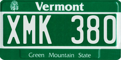 VT license plate XMK380