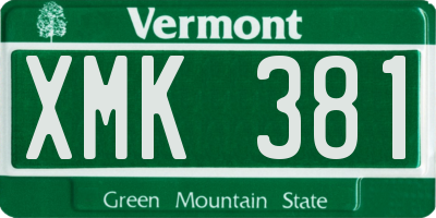 VT license plate XMK381