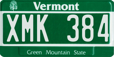VT license plate XMK384