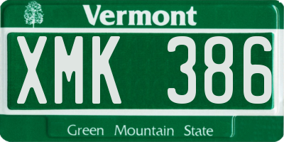 VT license plate XMK386