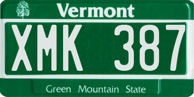 VT license plate XMK387
