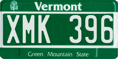 VT license plate XMK396