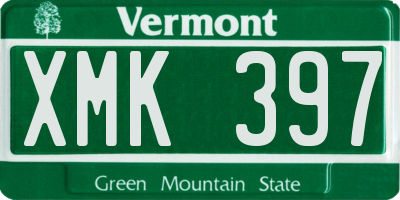 VT license plate XMK397