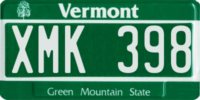 VT license plate XMK398