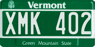 VT license plate XMK402